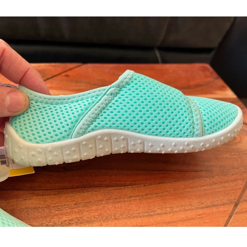 Toddler Kids Sun Squad Aqua Water Shoes M 7/8‎ Teal Purple Hook and Loop